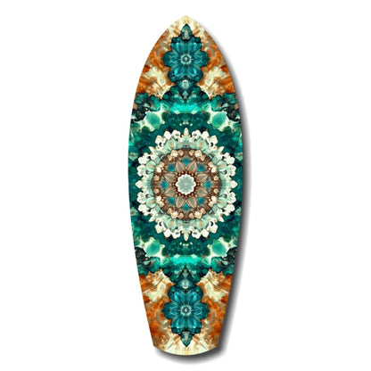Surfboard Mandala Tempered Glass Art for Your Wall | Insigneart USA | vintageantiquesgifts.com