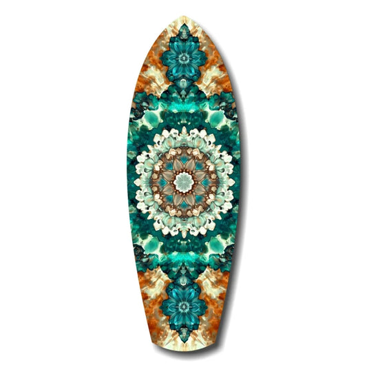 Surfboard Mandala Tempered Glass Art for Your Wall | Insigneart USA | vintageantiquesgifts.com