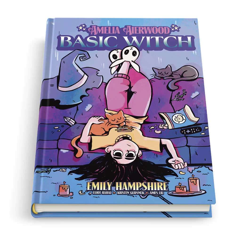 Colorful illustrated book with blue and purple cover from Emily Hampshire Limited Edition set
