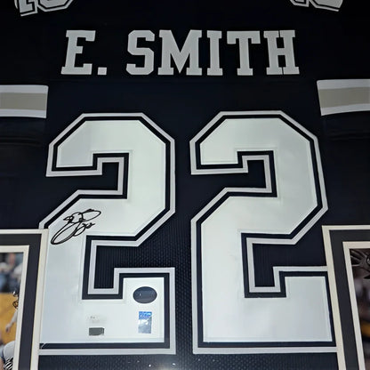 Emmitt Smith autographed Dallas Cowboys blue #22 framed jersey