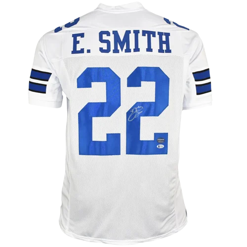 Emmitt Smith autographed Dallas Cowboys white #22 jersey with E