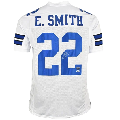 Emmitt Smith autographed Dallas Cowboys white #22 jersey with E