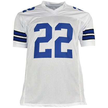 Emmitt Smith autographed Dallas Cowboys white jersey with blue number 22