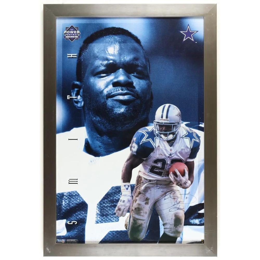 Emmitt Smith signed Dallas Cowboys poster with Beckett Authentication for fans