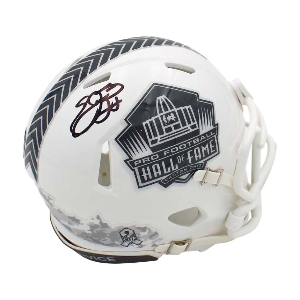 Emmitt Smith signed mini helmet with Hall of Fame logo