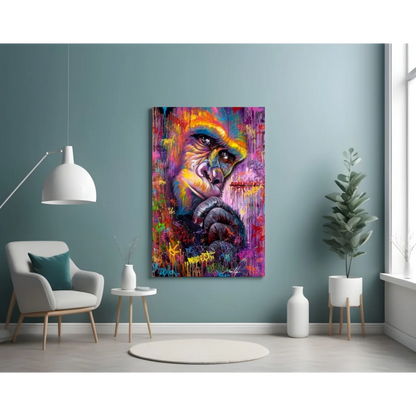 Gorilla Graffiti Splash Canvas Wall Art | Contemporary Home Wall Art | vintageantiquesgifts.com