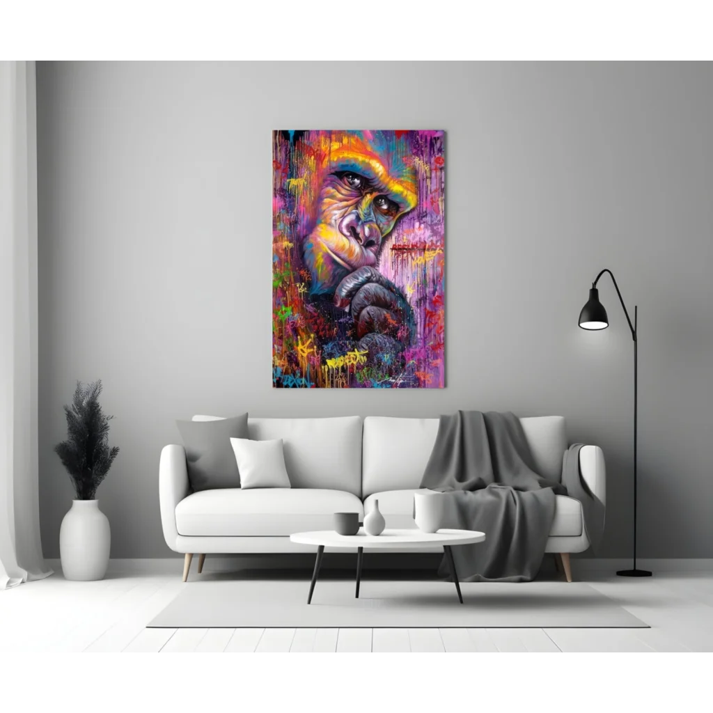 Gorilla Graffiti Splash Canvas Wall Art | Modern Wall Art Decor | vintageantiquesgifts.com