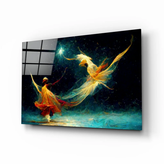 Enchanted Fairy Dancers canvas wall art with cosmic dancer in flowing robes