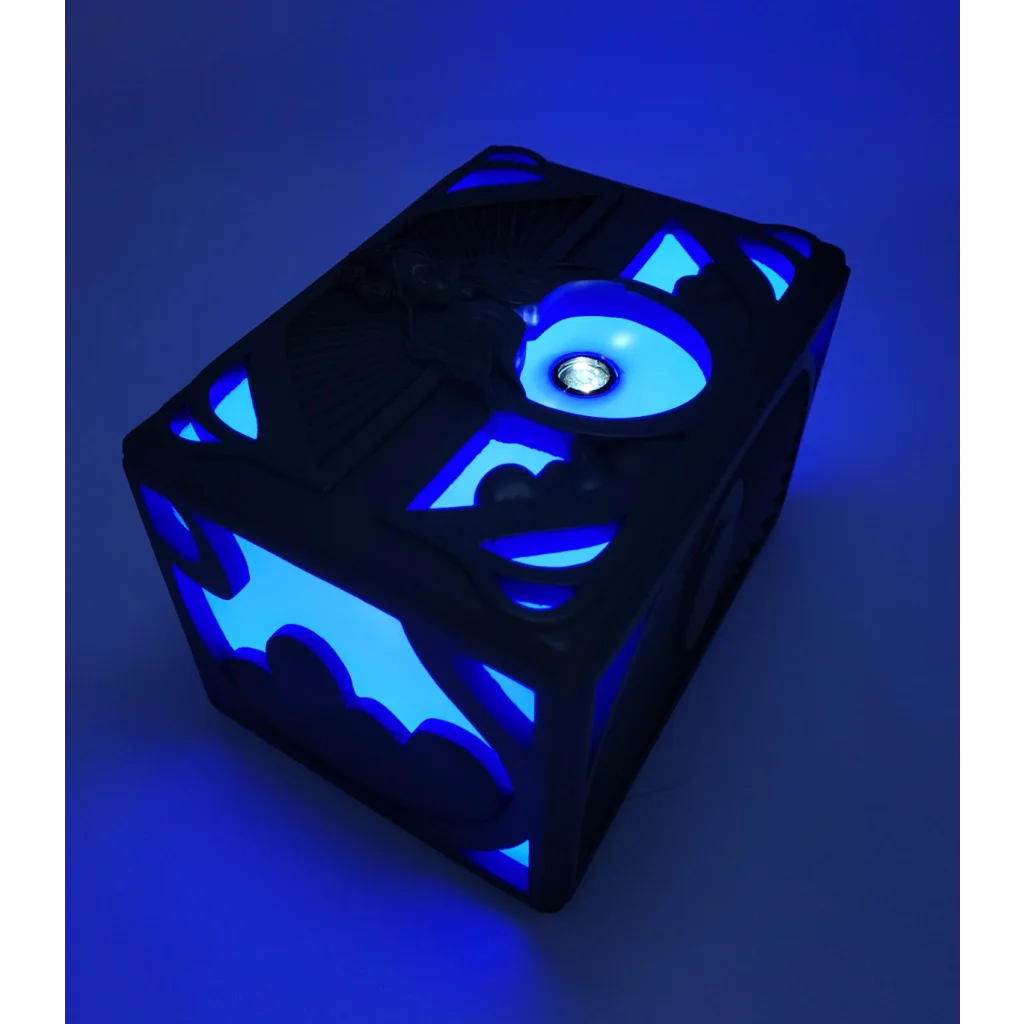 Dark blue glowing decorative box from Enchanted Mermaid Treasure Boxes with glowing details