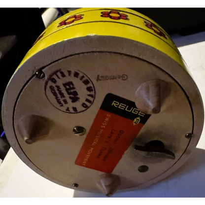 Yellow floral Reuge music box from Enchanting Reuge Music Box Soldier plays melodies