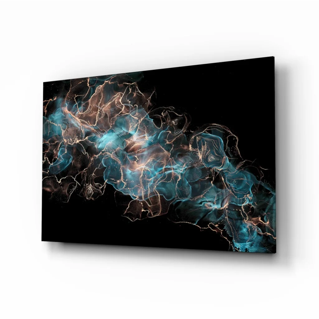Cosmic Teal and Copper Swirl Canvas Wall Art | Insigneart USA | vintageantiquesgifts.com