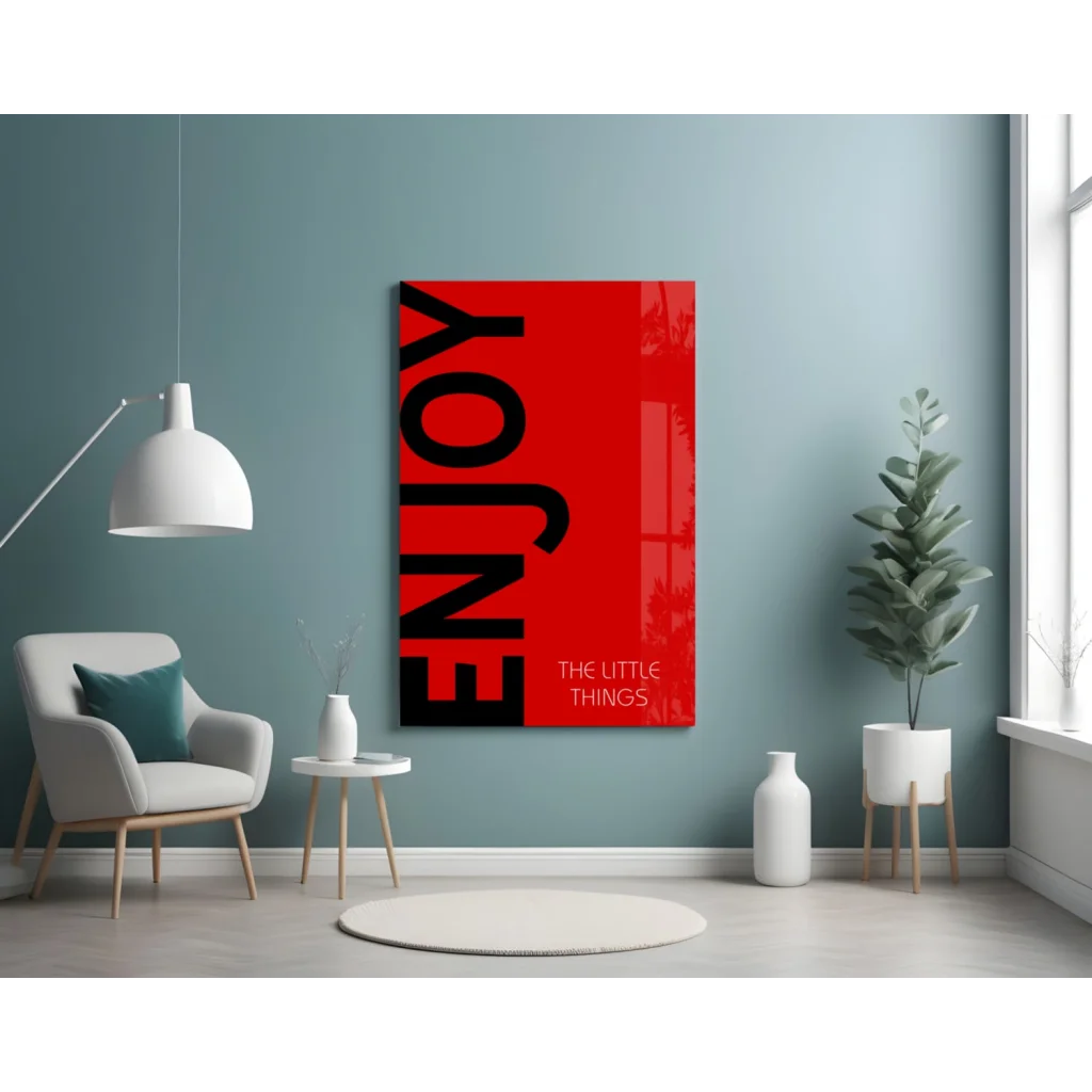 Enjoy the Little Things Red Canvas Wall Art | Contemporary Home Wall Art | vintageantiquesgifts.com
