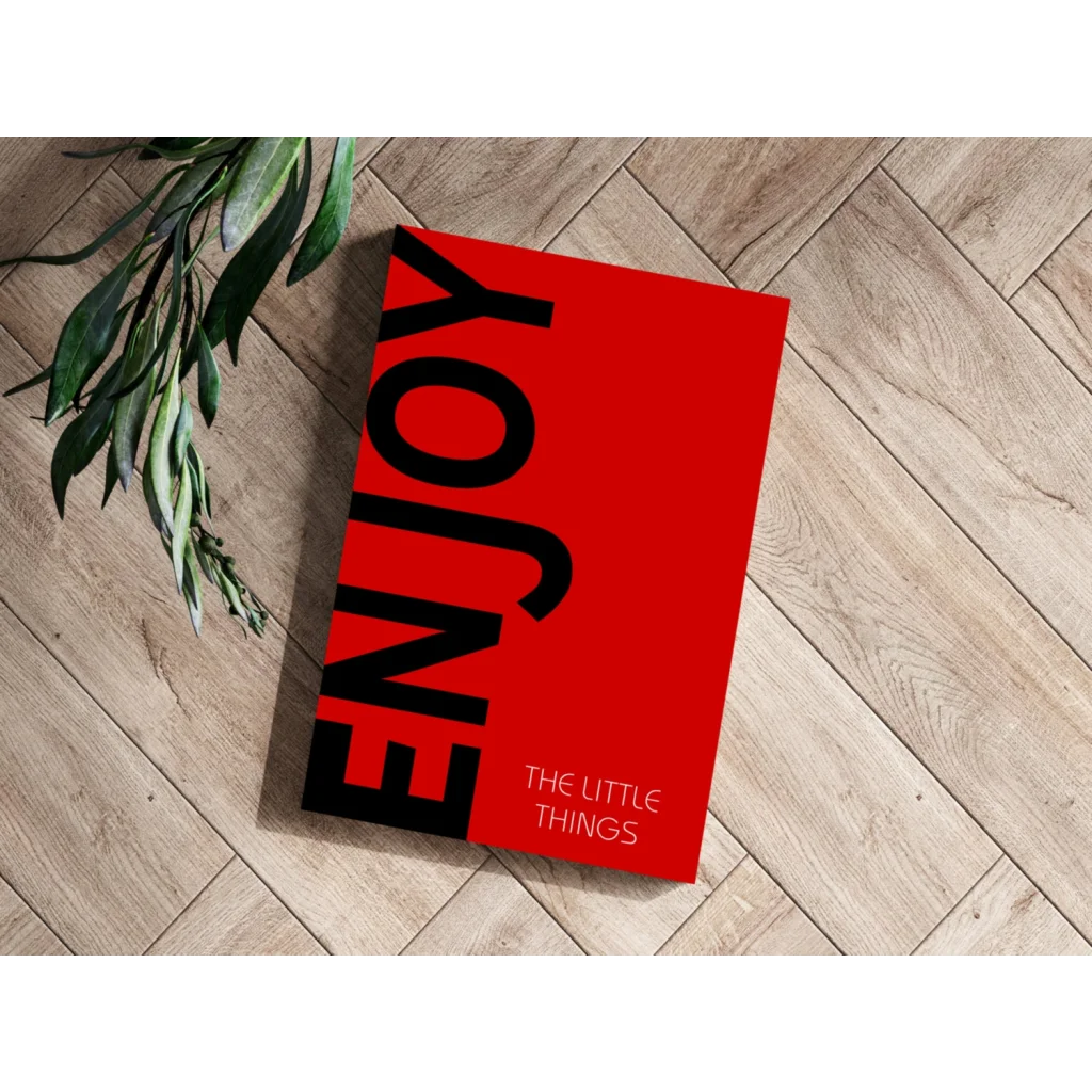 Red Enjoy The Little Things motivational wall art print