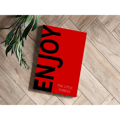 Red Enjoy The Little Things motivational wall art print
