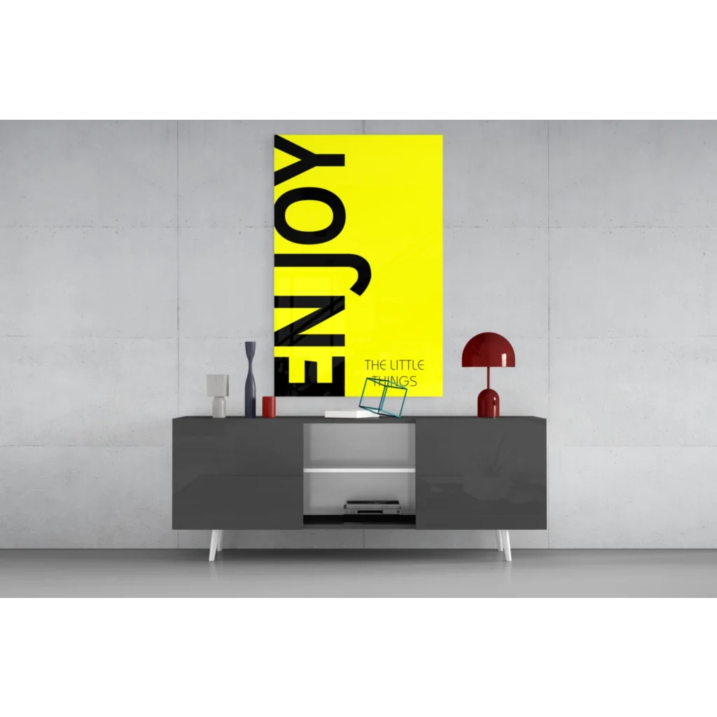 Bright yellow enjoy the little things wall art print