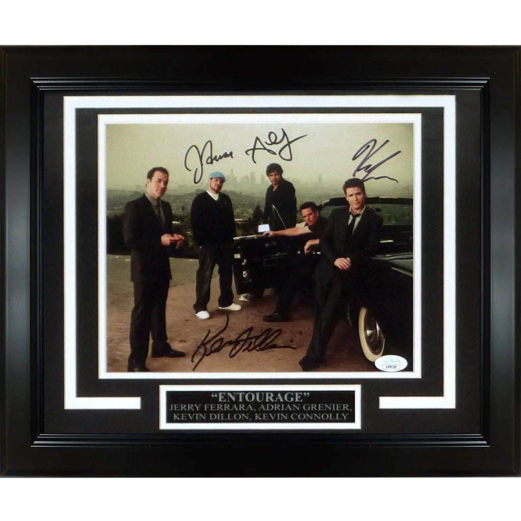 Black framed autographed Entourage cast deluxe framed 8x10 photo