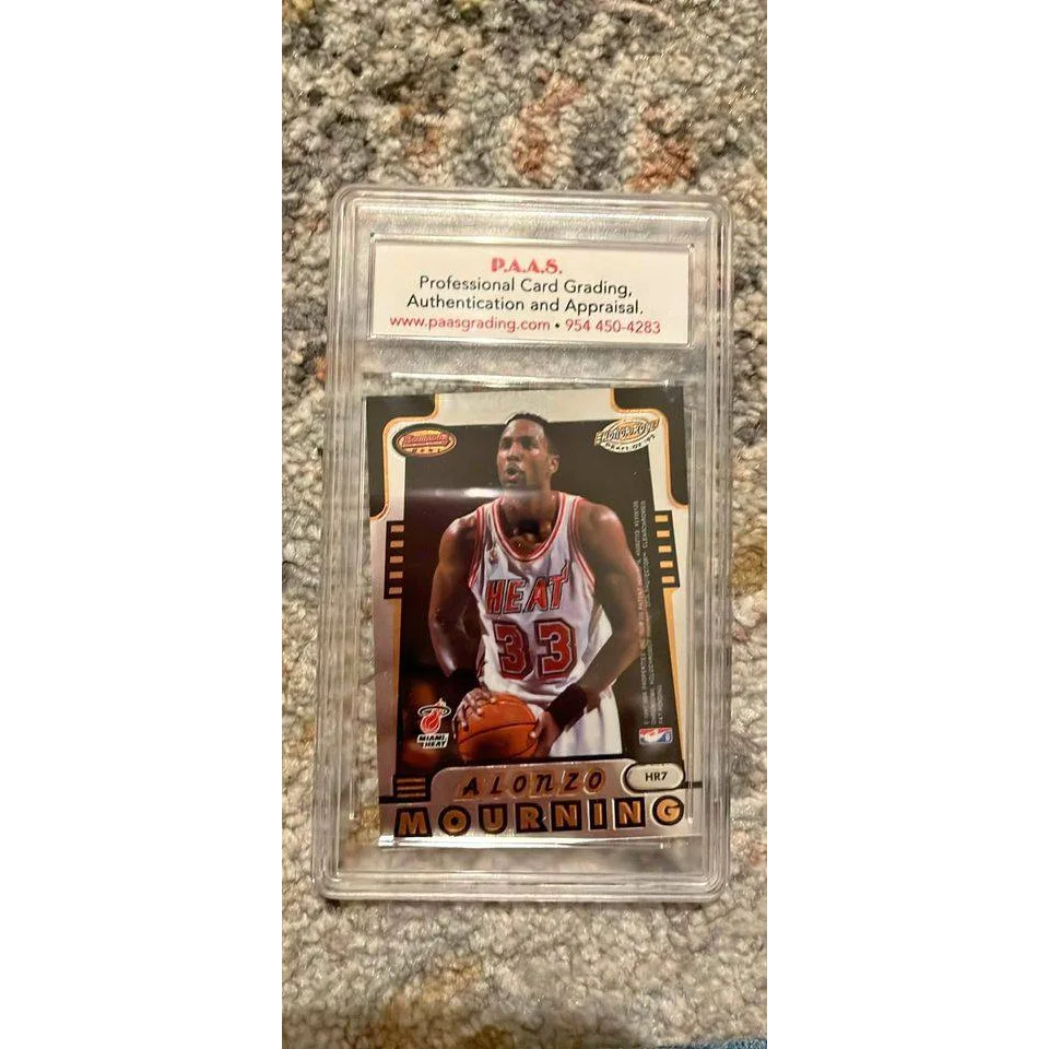Graded Alonzo Mourning basketball card from Epic Alonzo Mourning Card and Shaq collectibles