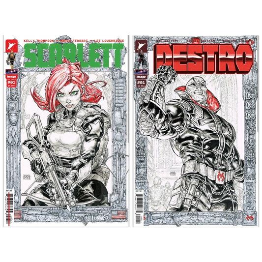 Epic Black Saver Comics Duo by Freddie Williams featuring a red-haired woman and a masked man