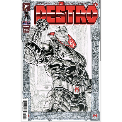 Comic book with battle armor character from Epic Black Saver Comics Duo by Freddie Williams