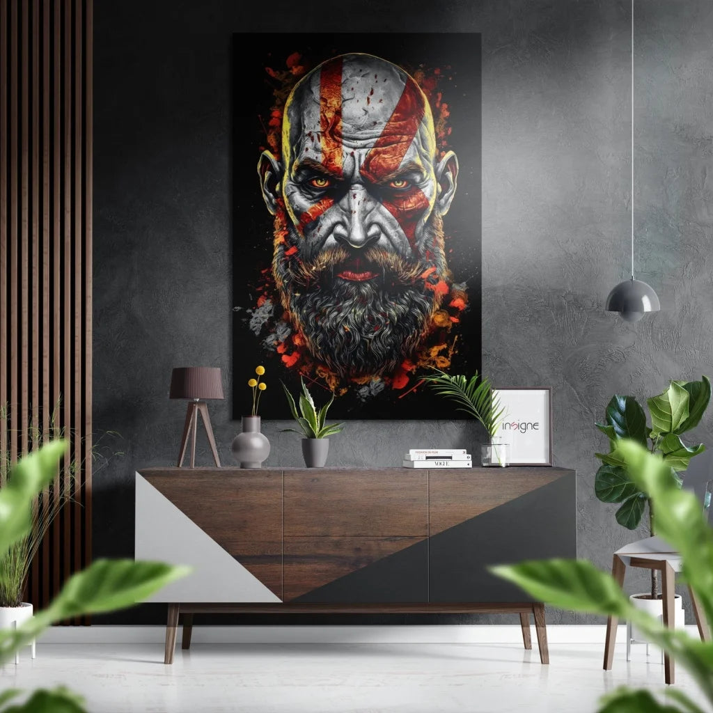 Epic Dragon Kratos canvas art on brushed aluminium dibond