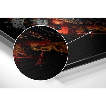 Epic Dragon Kratos brushed aluminium dibond wall art with black red dragon theme