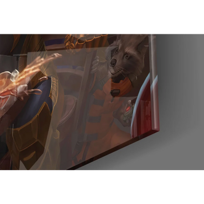 Infinity Gauntlet Epic Fantasy Glass Wall Art with vibrant gaming display