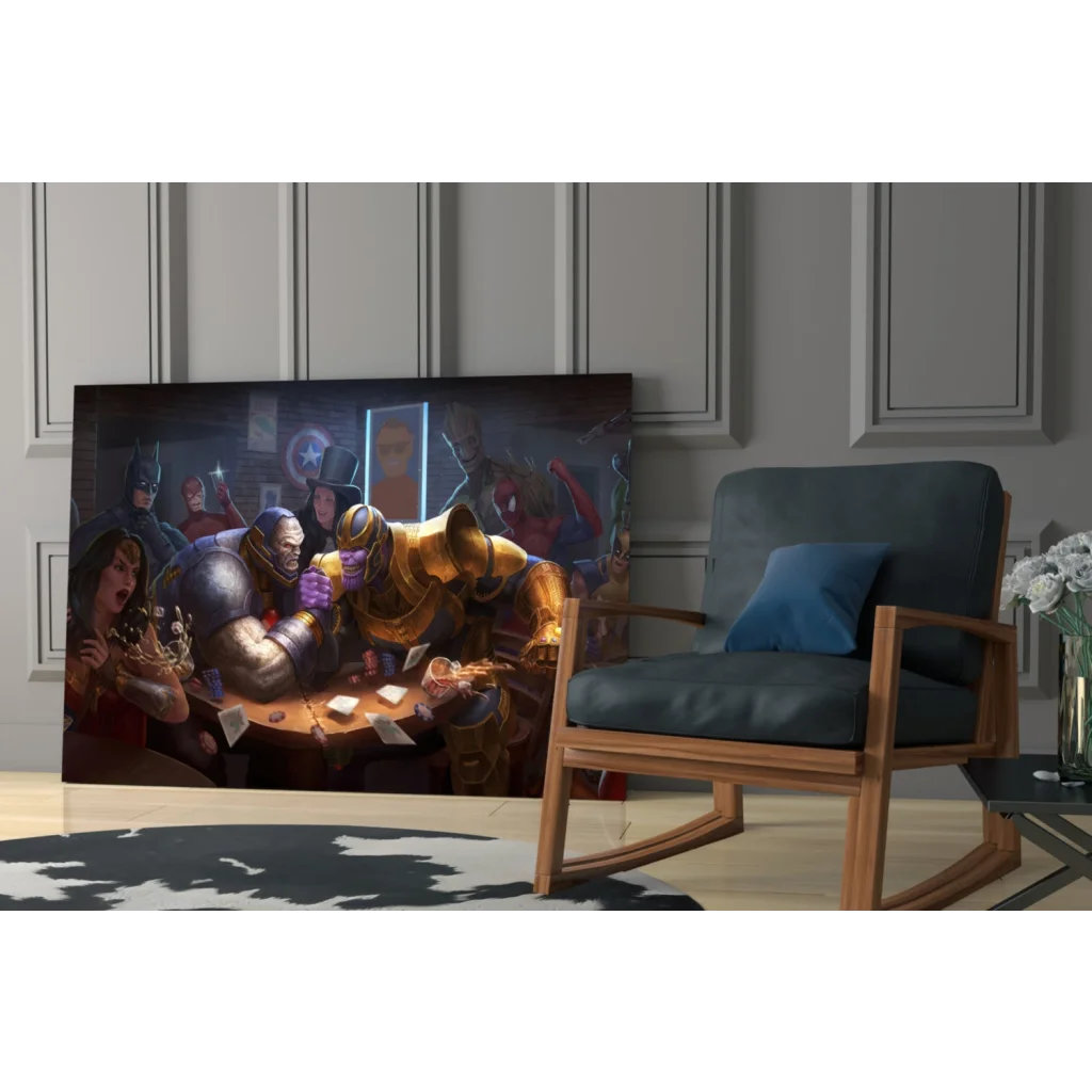 Vibrant Last Supper canvas wall art with Infinity Gauntlet twist