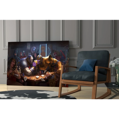 Vibrant Last Supper canvas wall art with Infinity Gauntlet twist