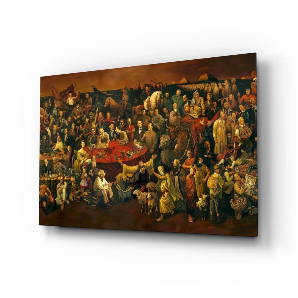 Epic Historical Scene on Glass Wall Art Canvas Print