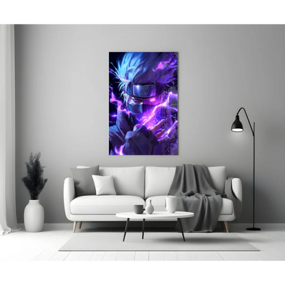 Epic Naruto Lightning blue purple anime glass wall art poster