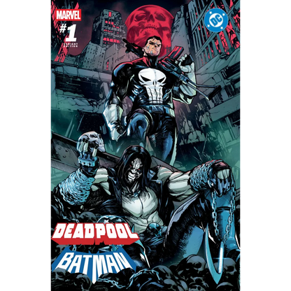 Epic Punisher in black tactical suit with skull emblem comic collectible