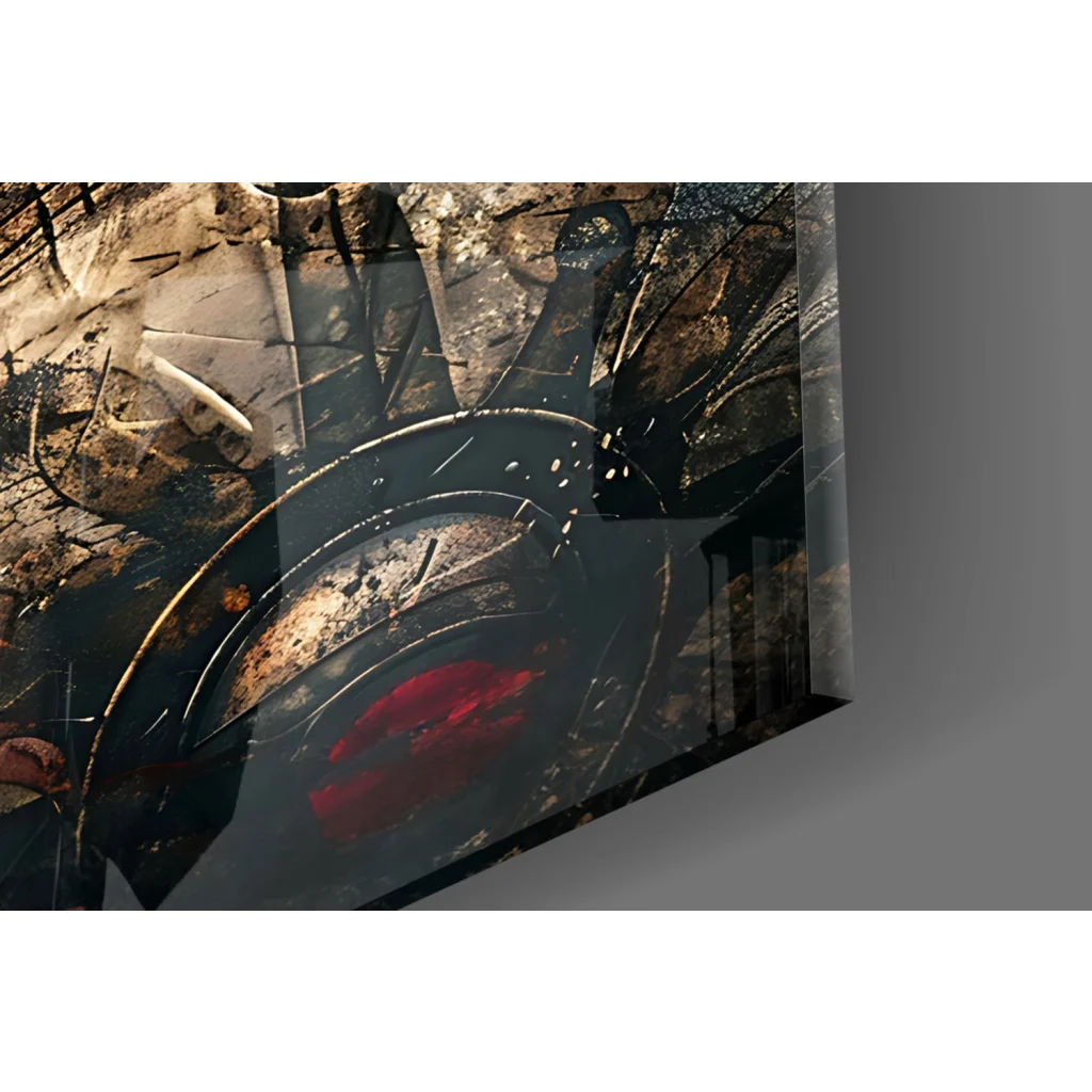 Epic Roman Warrior black and red tire wall art print 24x36