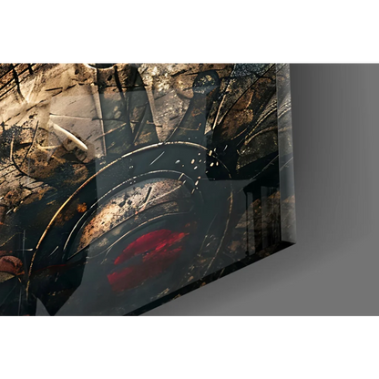 Epic Roman Warrior black and red tire wall art print 24x36