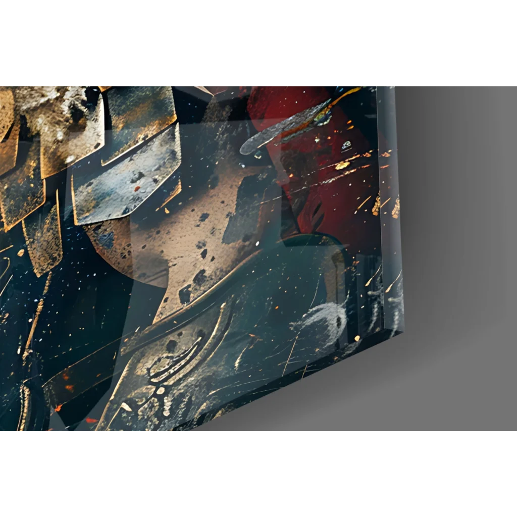 Distressed bronze Spartan warrior wall art canvas print