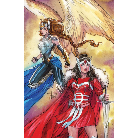 Epic Thor 25 Variant Cover with two fierce female fantasy heroes in epic costumes
