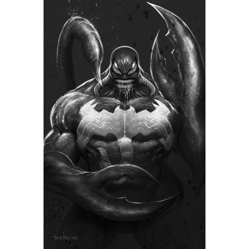 Muscular black Venom figure with white spider emblem from Epic Venom #30 Collectible