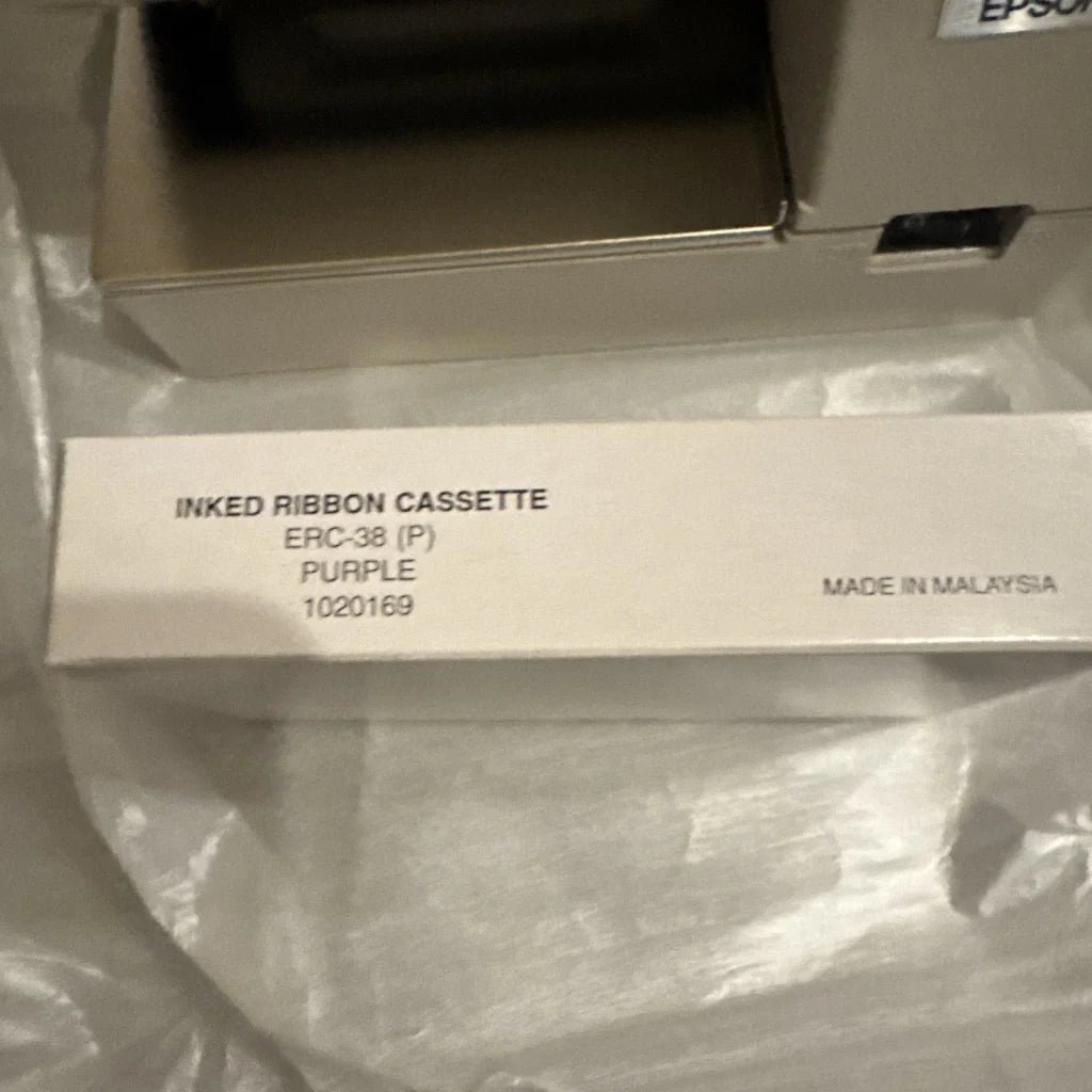 Purple inked ribbon cassette 1020169 for Epson ERC-38 in TM-U375P matrix POS receipt printer
