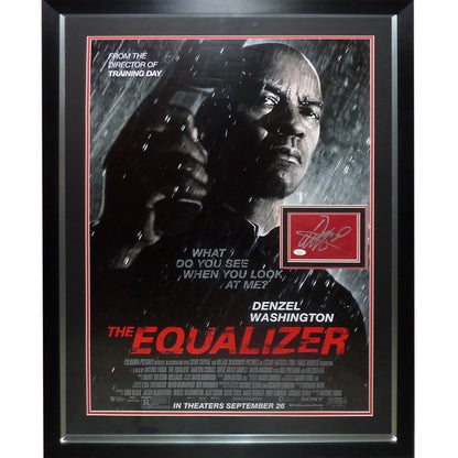 Framed The Equalizer movie poster deluxe with Denzel Washington autograph