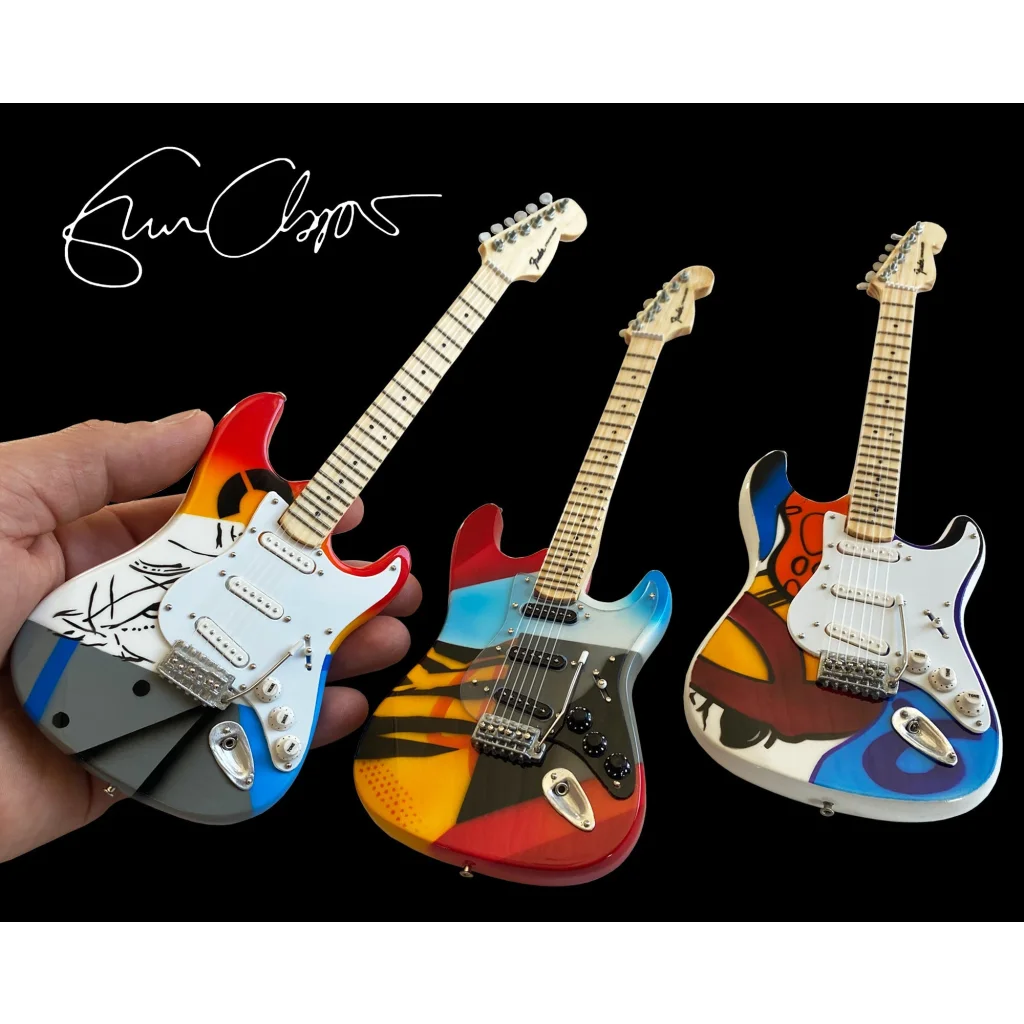 Mini Eric Clapton CRASH guitar model by Axe Heaven with colorful abstract design