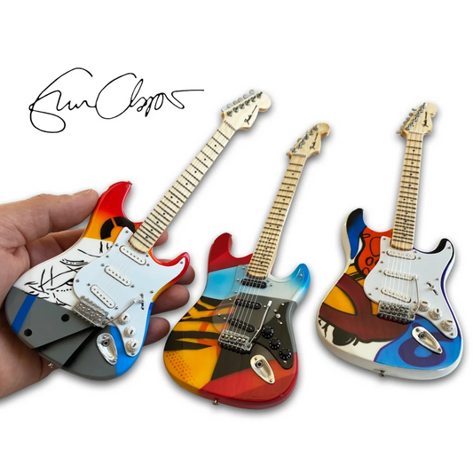 Eric Clapton Crash mini guitar collection by Axe Heaven with colorful abstract designs