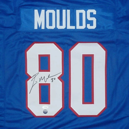 Eric Moulds autographed Buffalo blue #80 jersey with JSA
