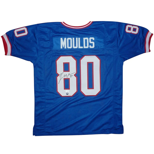 Eric Moulds autographed Buffalo blue #80 jersey with Moulds 80