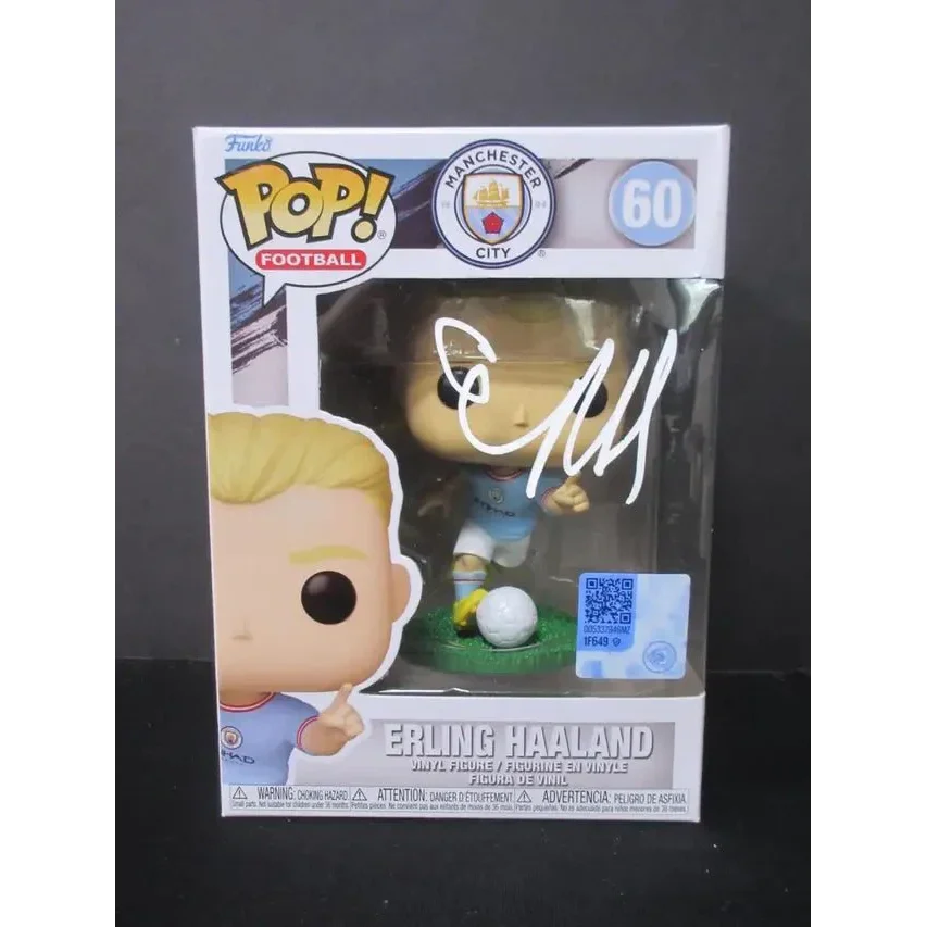 Autographed Erling Haaland Signed Funko Pop Manchester City collectible in box