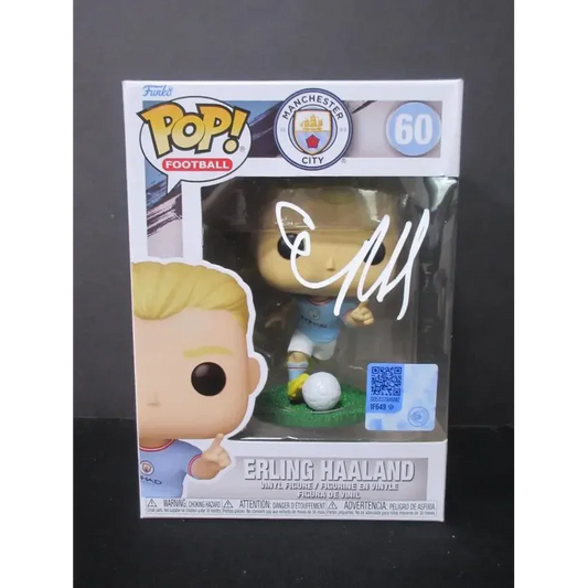 Autographed Erling Haaland Signed Funko Pop Manchester City collectible in box
