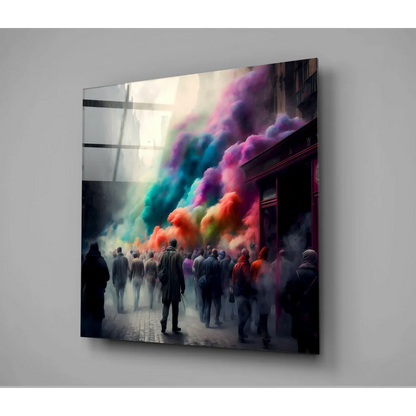 Stunning Glass Wall Art with Vibrant Abstract Colors | Glass Wall Art Print | vintageantiquesgifts.com