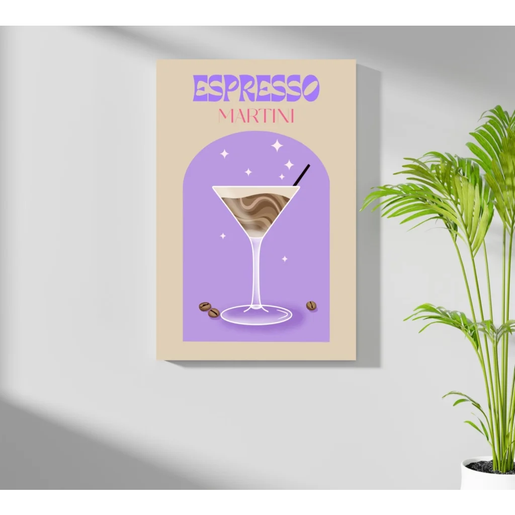 Espresso Martini Purple Glass Aluminum Print Art poster
