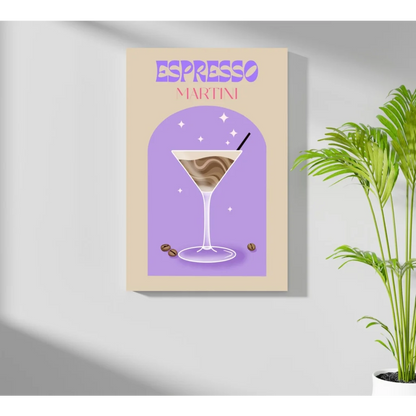 Espresso Martini Purple Glass Aluminum Print Art poster