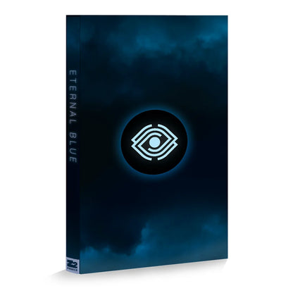 Dark blue hardcover book with glowing eye symbol from Eternal Blue Deluxe Bundle
