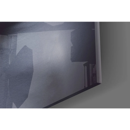 Monochrome Ethereal Ghost Face abstract wall art canvas print on textured wall