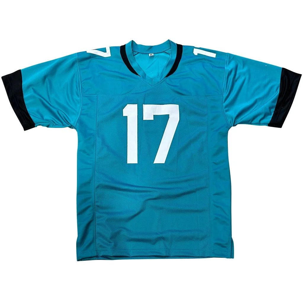 Evan Engram autographed teal Jacksonville jersey number 17